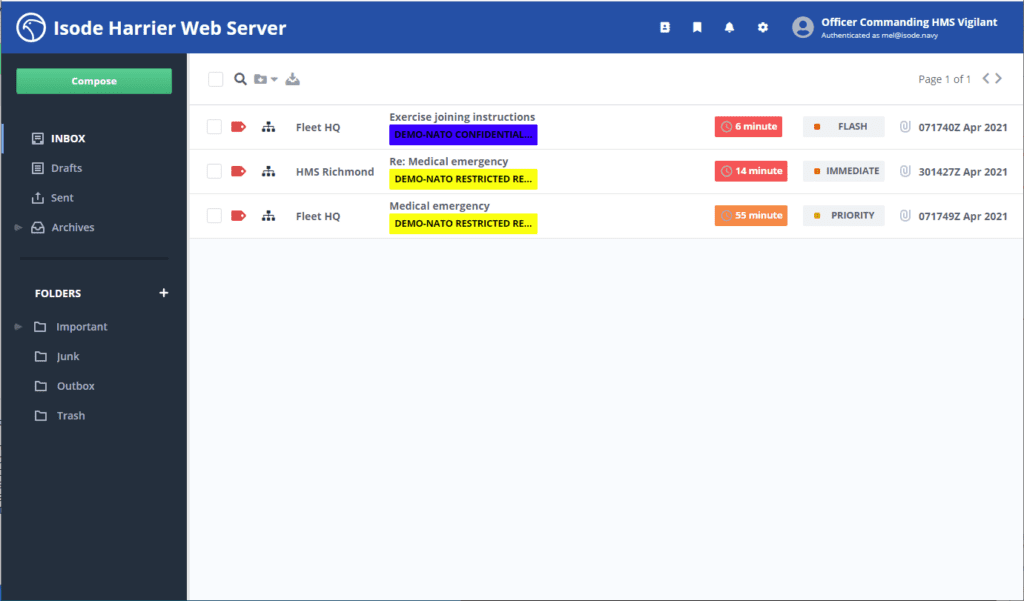 Military Messaging Client - Isode
